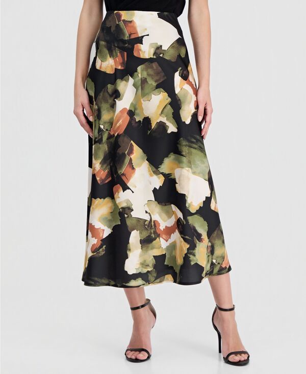 アンクライン レディース ボトムスカート プリント Anne Klein Womens Printed PullOn Biaskirt Bay Leaf Multi マルチカラー