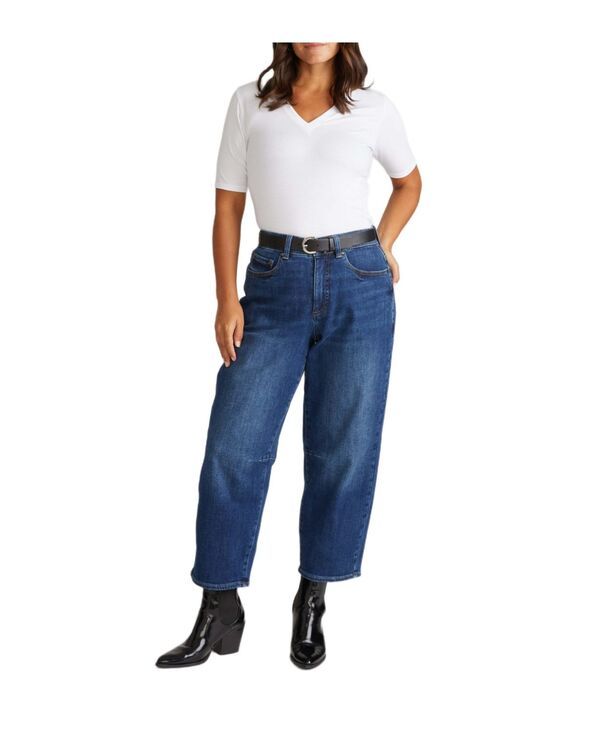 ユニバーサル スタンダード レディース ボトムス デニムパンツ クロップド ジーンズ Universal Standard Womens Cropped Barreleg Jeans Naval bl