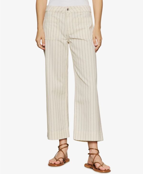 サンクチュアリー レディース ボトムス カジュアルパンツ Sanctuary Womens MidRise WideLeg Pants Bleached White Pinstripe ホワイト
