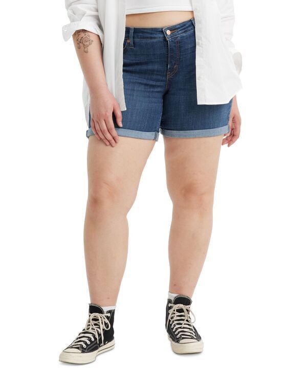 リーバイス レディース ボトムス ハーフパンツ・ショーツ ショートパンツ Levis Womens Mid Rise MidLength Stretch Shortstop The Confusion