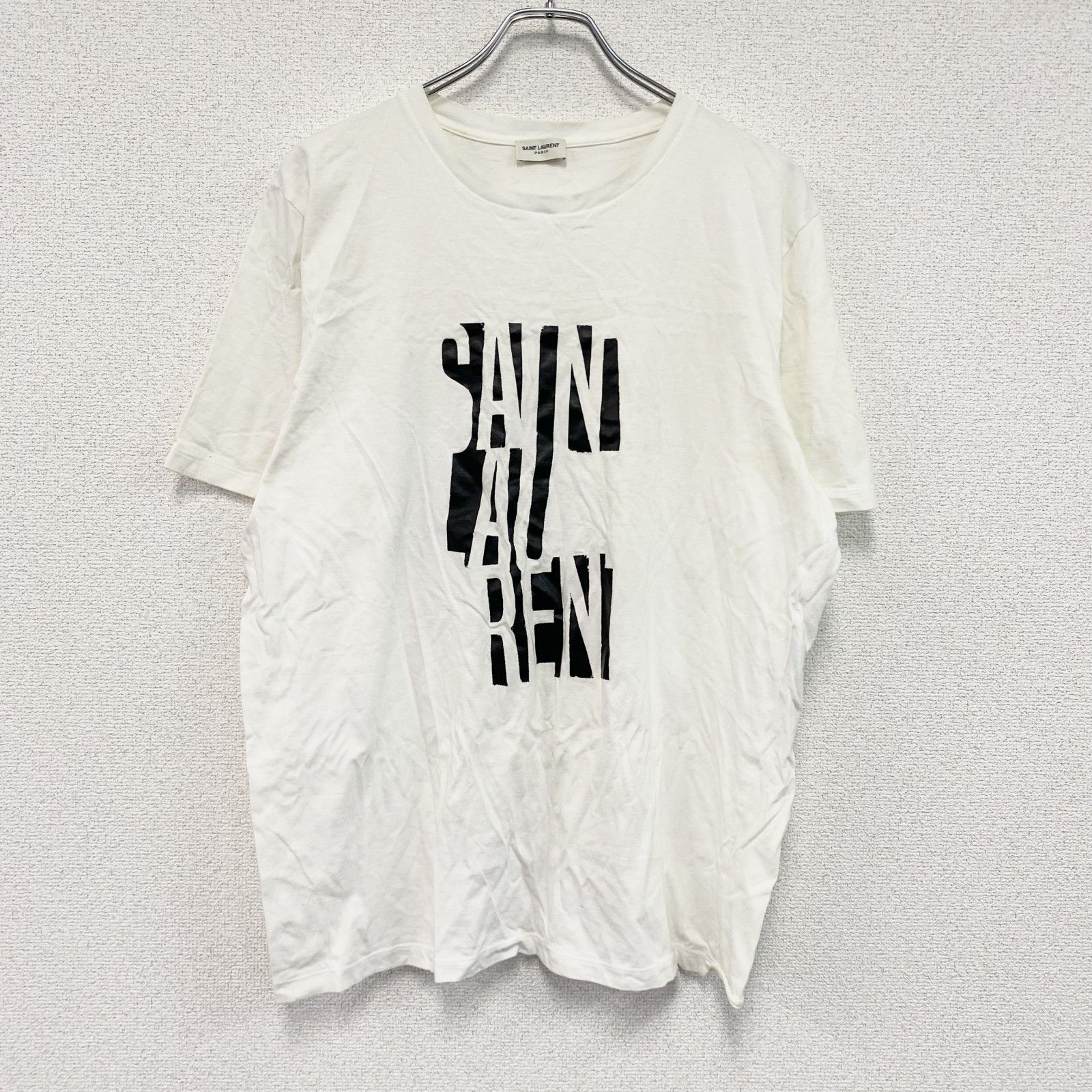 SAINT LAURENT　サンローラン　半袖プリントTシャツ　白　ホワイト　XXLサイズ　古着