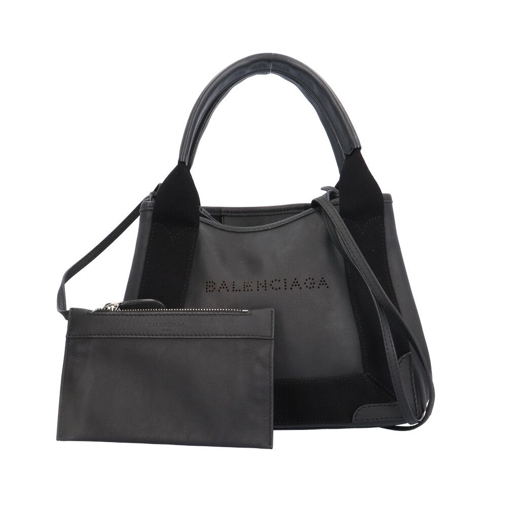 バレンシアガ ネイビーカバス XS ショルダーバッグ レザー 390346 