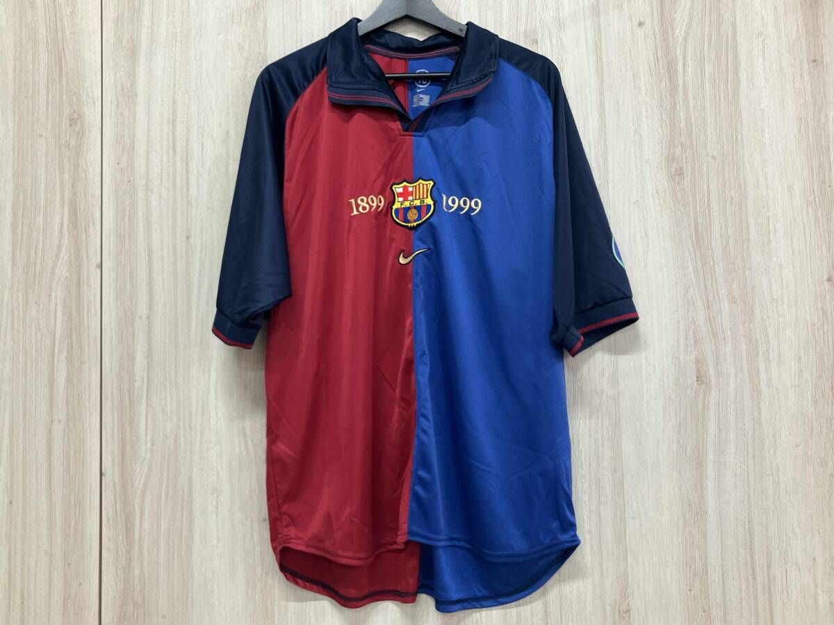NIKE ナイキ 半袖Tシャツ FCバルセロナ 100周年記念 Lサイズ レッド/ブルー 袖ロゴ剥がれ有り