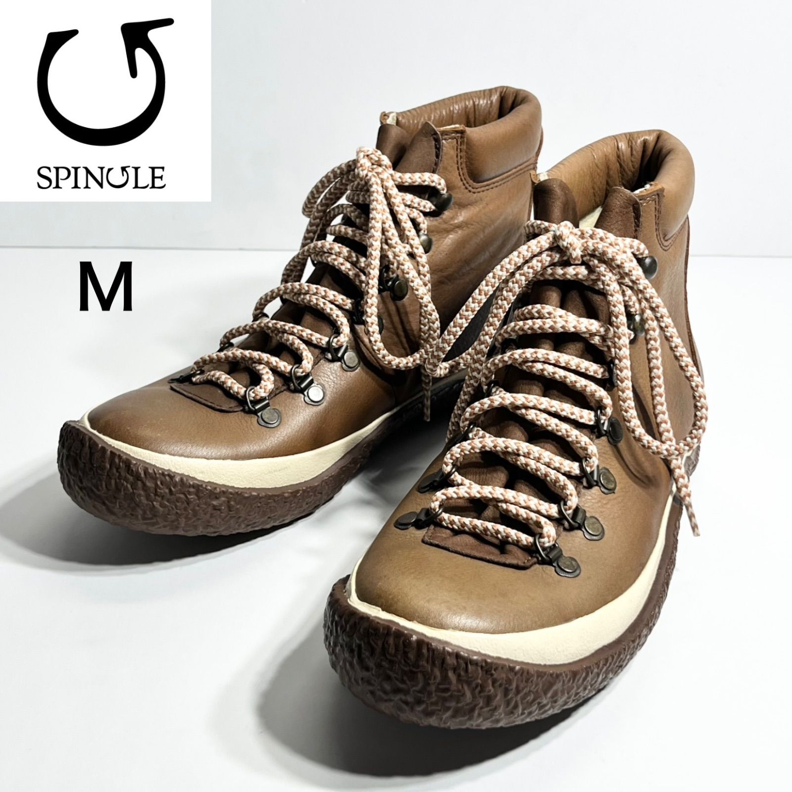 【極美品】SPINGLE MOVE スピングルムーブ ハイカット レースアップスニーカー M ブラウン