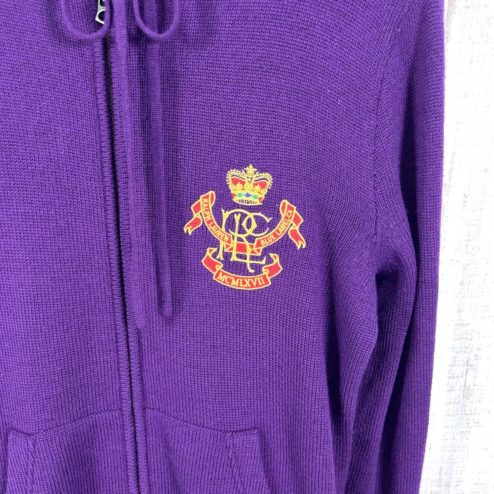 00s RALPH LAUREN ラルフローレン エンブレルロゴ刺繡 ウールニット