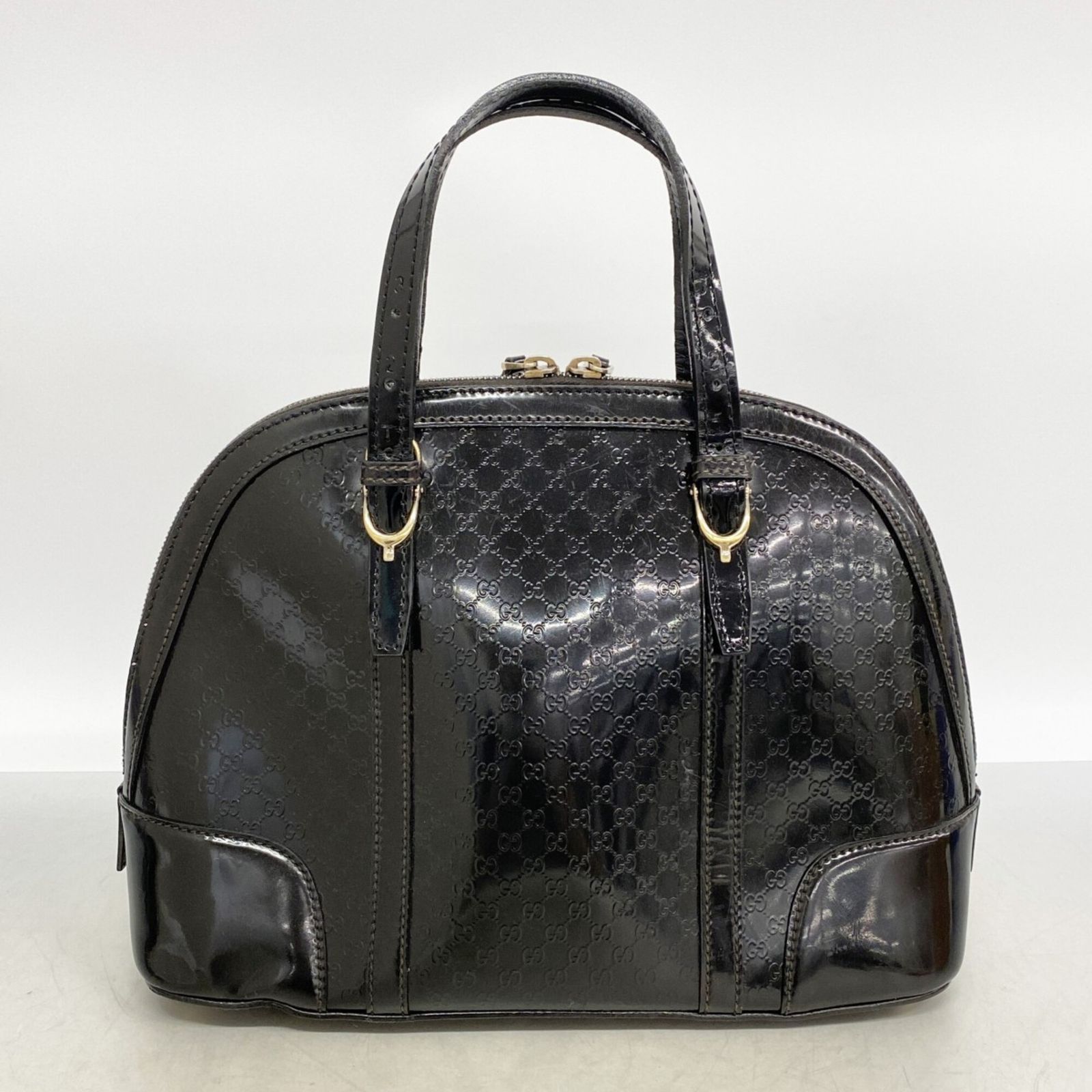 オールドグッチ ボディバッグ エナメルブラック 美品‼️ グッチ(Gucci) グッチ ハンドバッグ マイクログッチシマ 309617