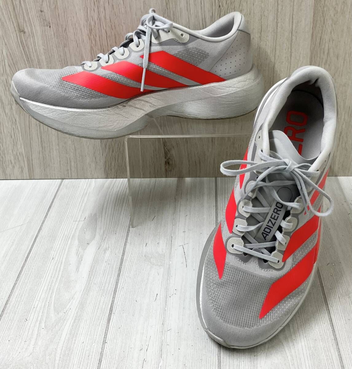 adidas adizero Evo SL KI3381 アディダス スニーカー ランニングシューズ 28.0cm US10 UK9.5 グレー シルバー レッド メンズ シューズ