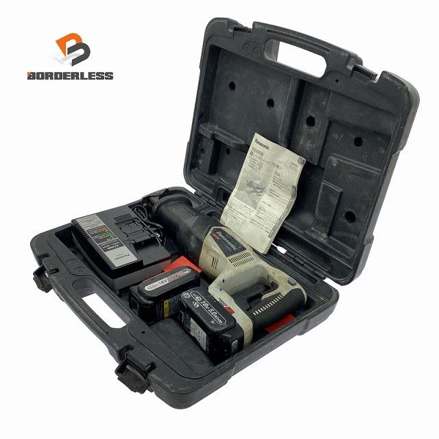 ☆中古品☆Panasonic パナソニック 14.4V/18V レシプロソー EZ45A1 バッテリー2個(18V 4.2Ah 5.0Ah) 充電器 ケース付130523