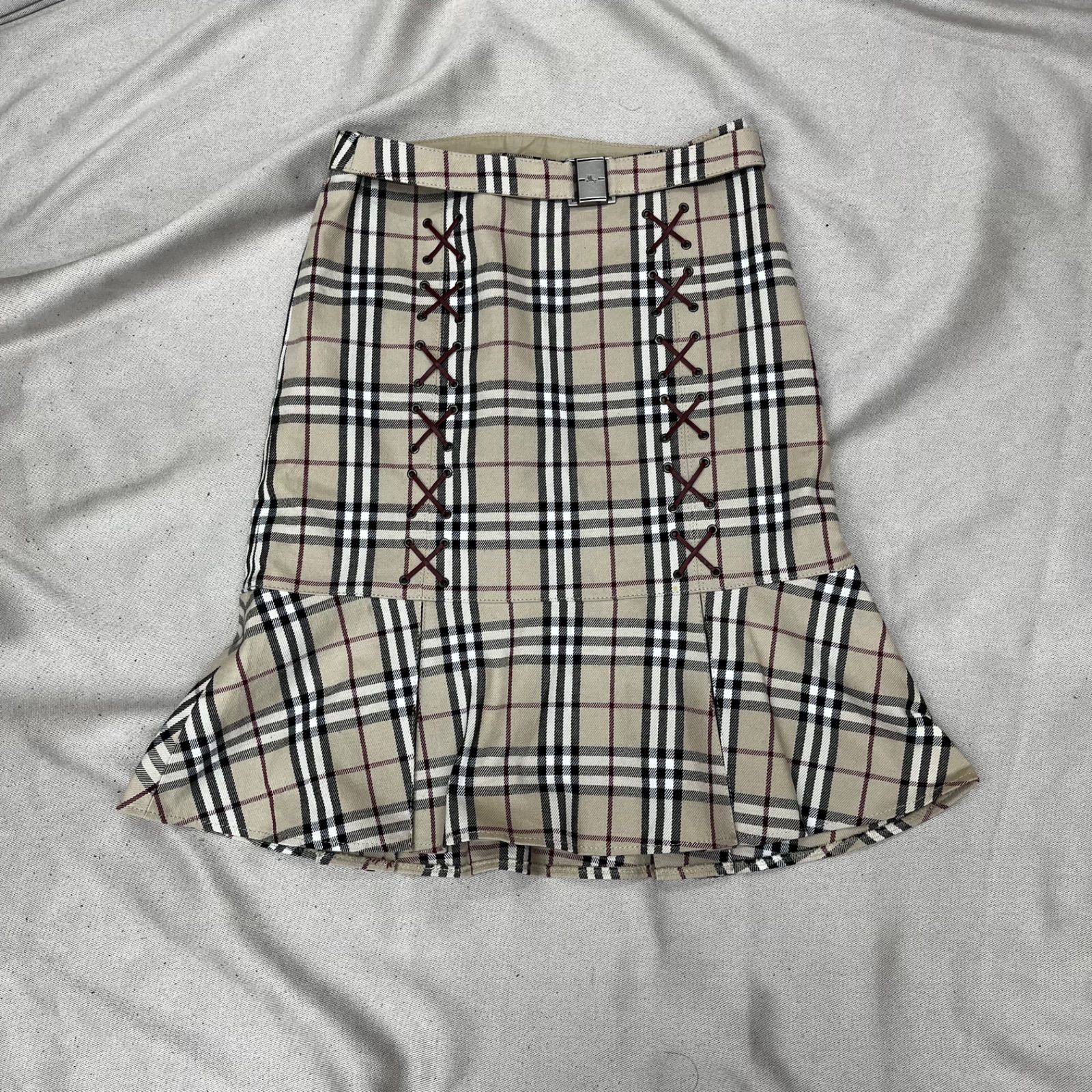 ✨美品✨ バーバリー　フレアスカート　ノバチェック　ベージュ　ロング　総柄　M BURBERRY バーバリー ブルーレーベル フレアスカート ひざ丈 ノバ