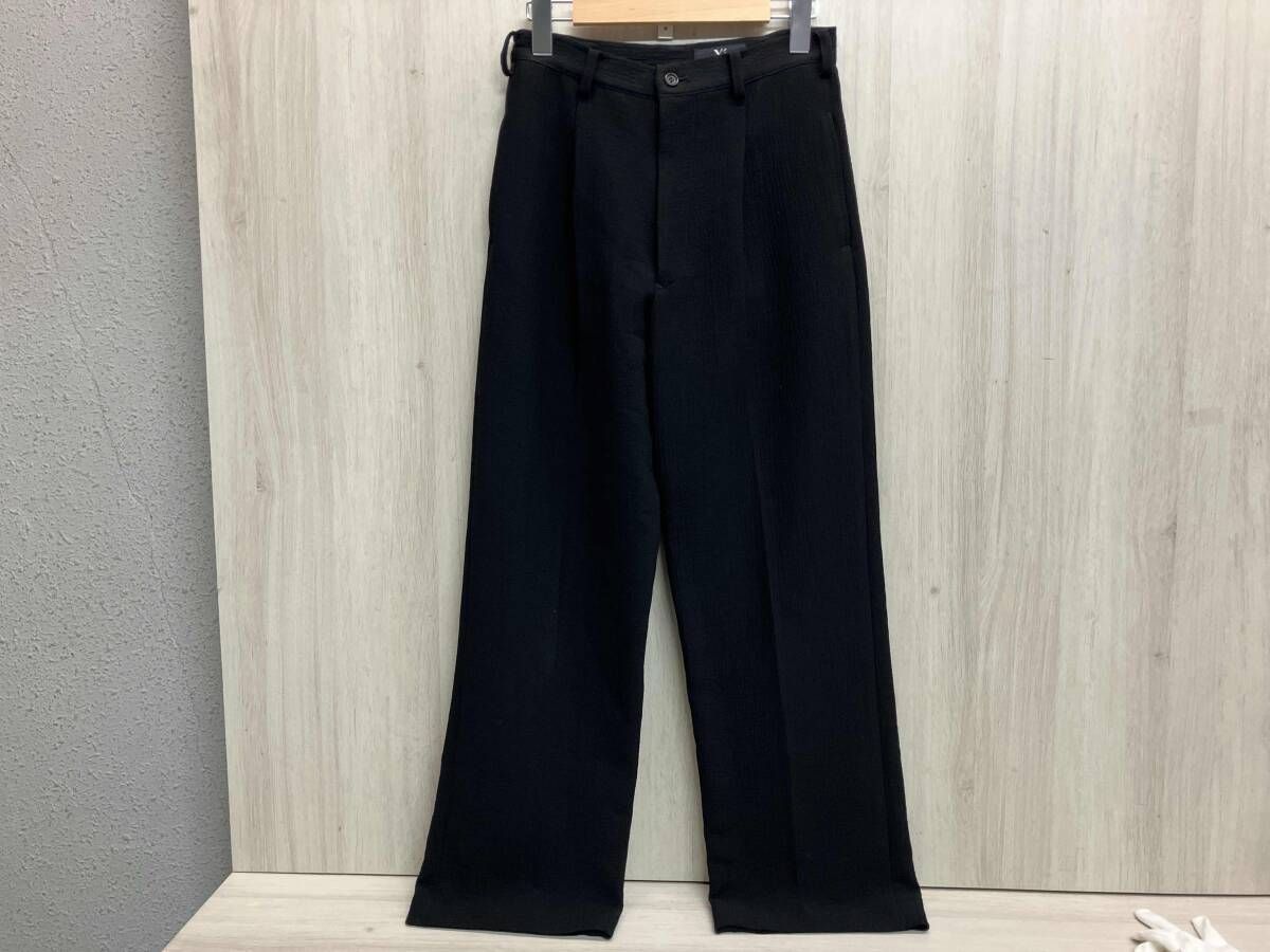 Y's ワイズ ロングパンツ スラックス / レディースサイズS 毛100% ブラック YG-P03-101