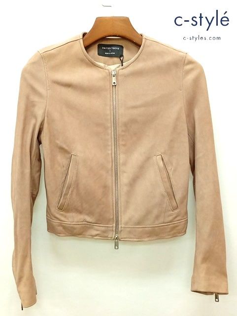 P213 [未使用品] UNITED TOKYO ユナイテッドトウキョウ レザージャケット 1 ピンク 羊革 507152003 レディース | ★