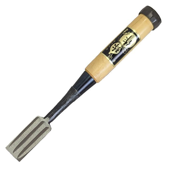 ■播州三木 弥作 木肌埋木追入鑿 グミ柄 三枚裏 (24mm) フジカワ のみ ノミ 大工道具 職人用 本職用 （90日以内に発送します）