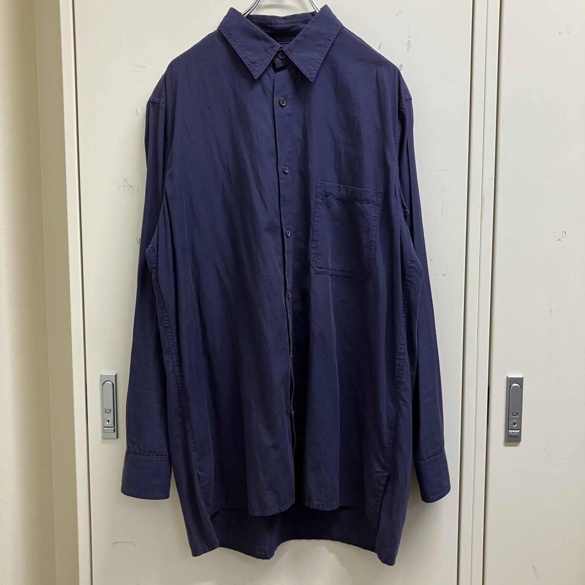 S' YTE 長袖シャツLOOSE-FIT REGULAR COLLAR SHIRT UT-B01-015 サイズ3 ネイビー ヨウジヤマモト サイト