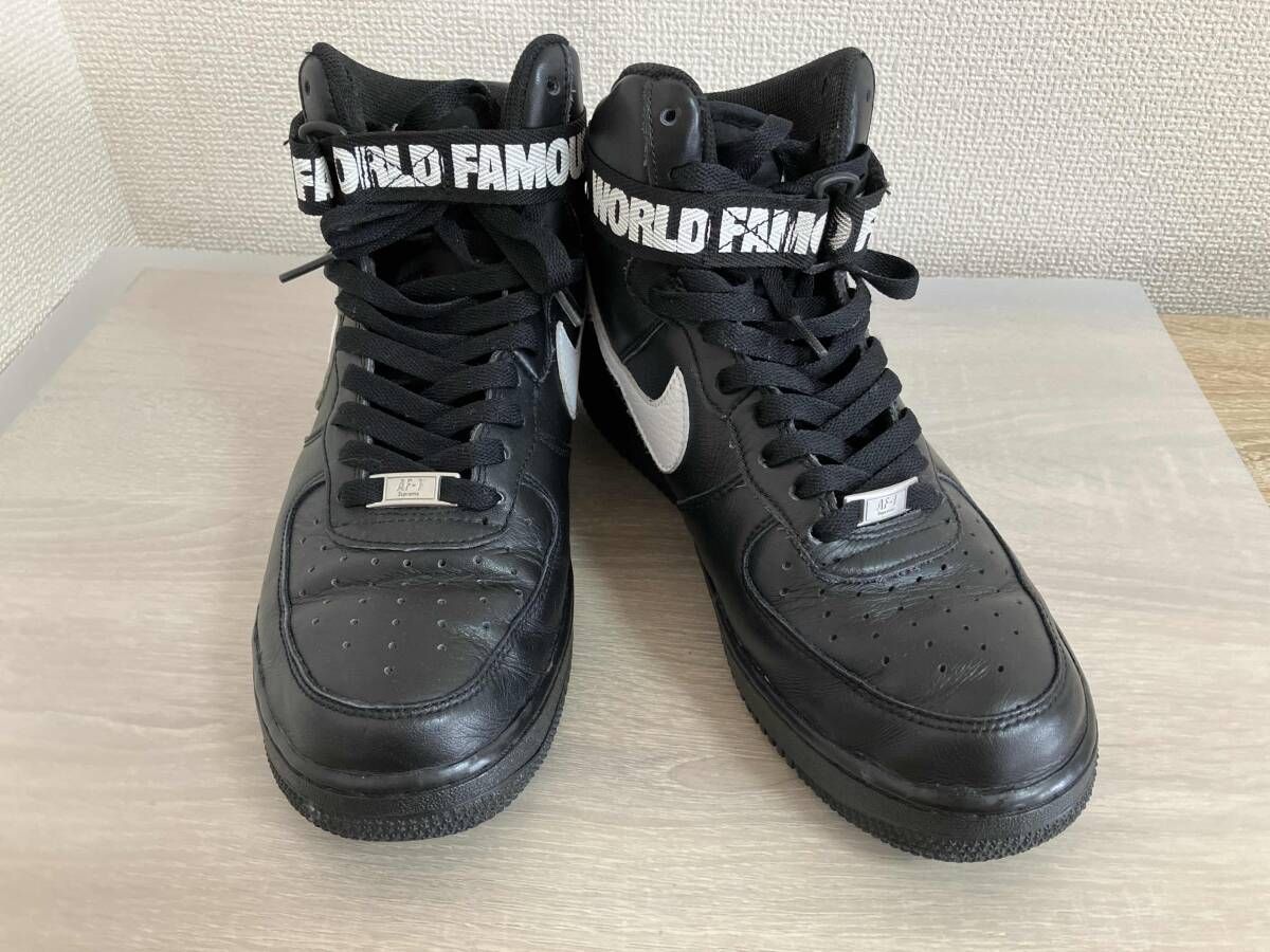 NIKE X Supreme/スニーカー/Air Force 1 High/698696-010/ブラック/26.5cm
