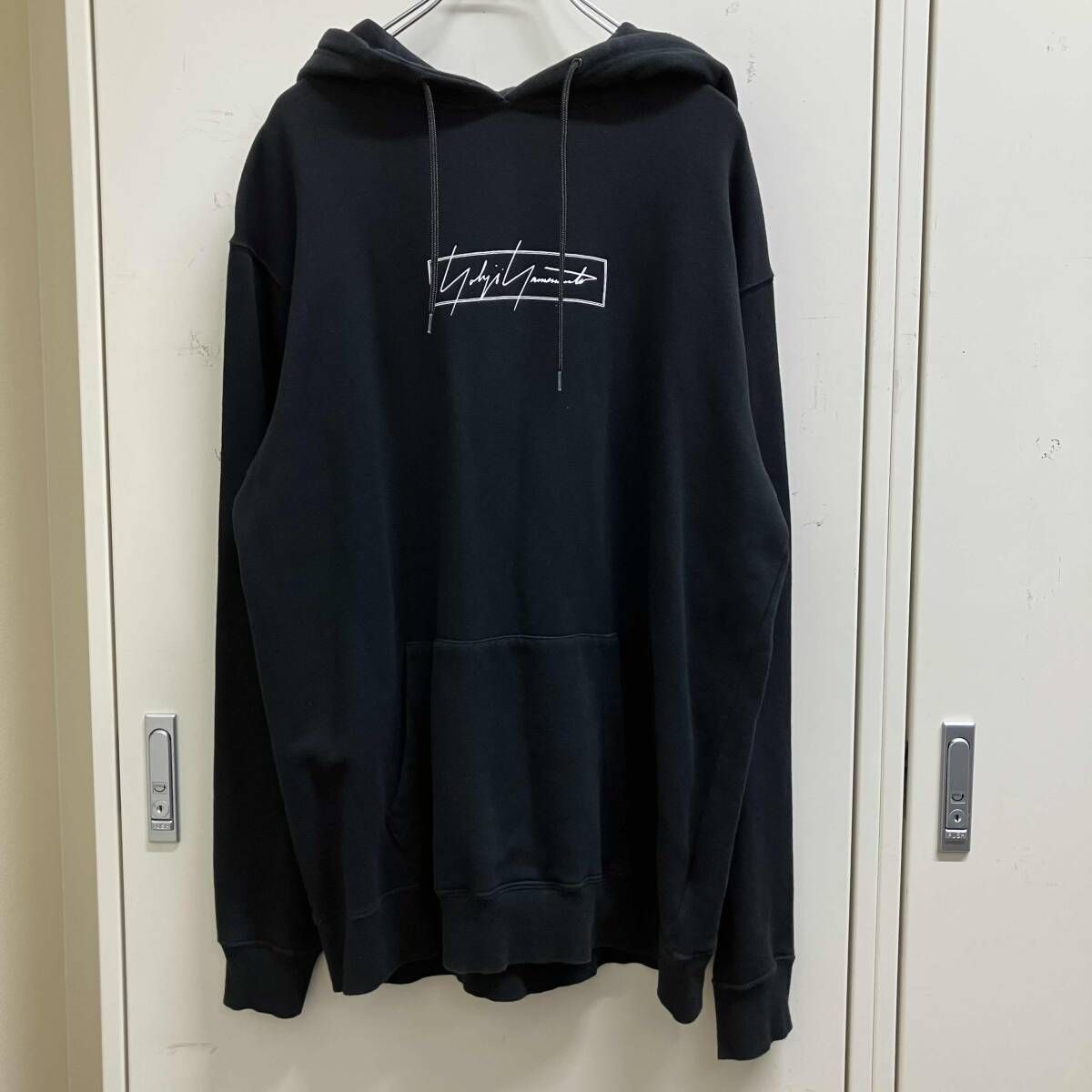 21AW YOHJI YAMAMOTO×NEW ERA BOX LOGO HOODIE パーカー サイズXL ブラック ヨウジヤマモトXニューエラ