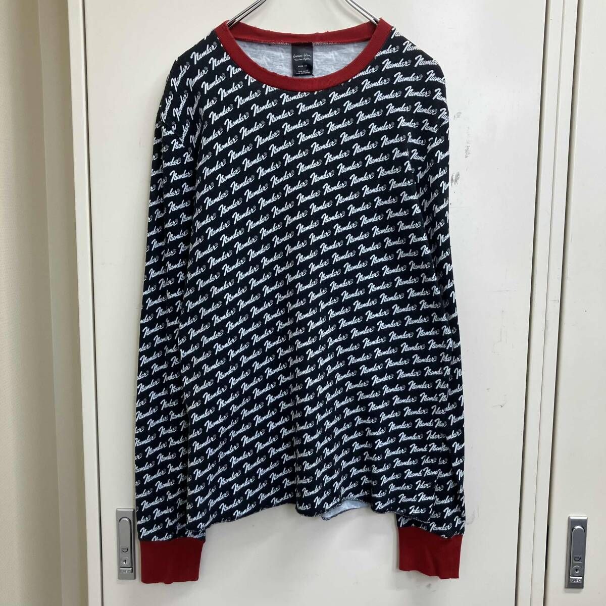 05AW NUMBER (N)INE THS期 マルチFender プリントダメージ加工カットソー サイズ2 美品 F05-NC003B ナンバーナイン