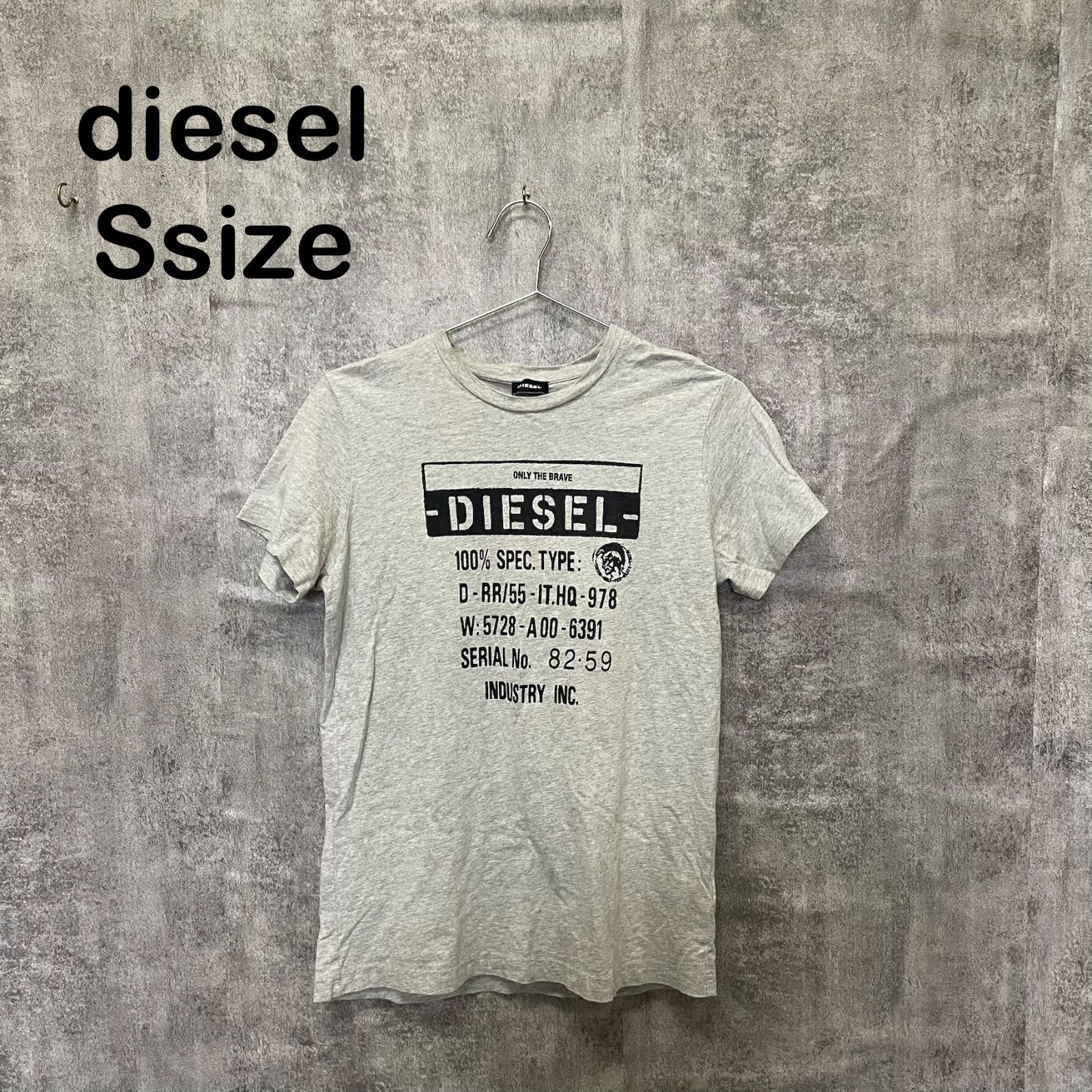 Y-902】DIESEL ディーゼル S 半袖Tシャツ ロゴプリント グレー 灰色 