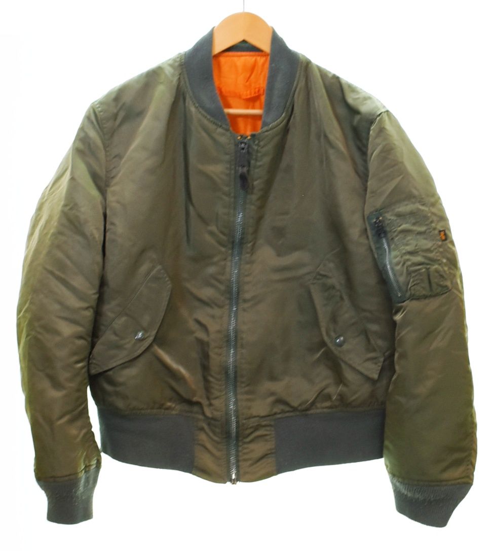 アルファインダストリーズ ALPHA INDUSTRIES 90's MA-1 Flight Jacket フライト ジャケット USA製 ミリタリー ジャケット 0615-00-573-8335 ジャケット カーキ Mサイズ 103MT-4856