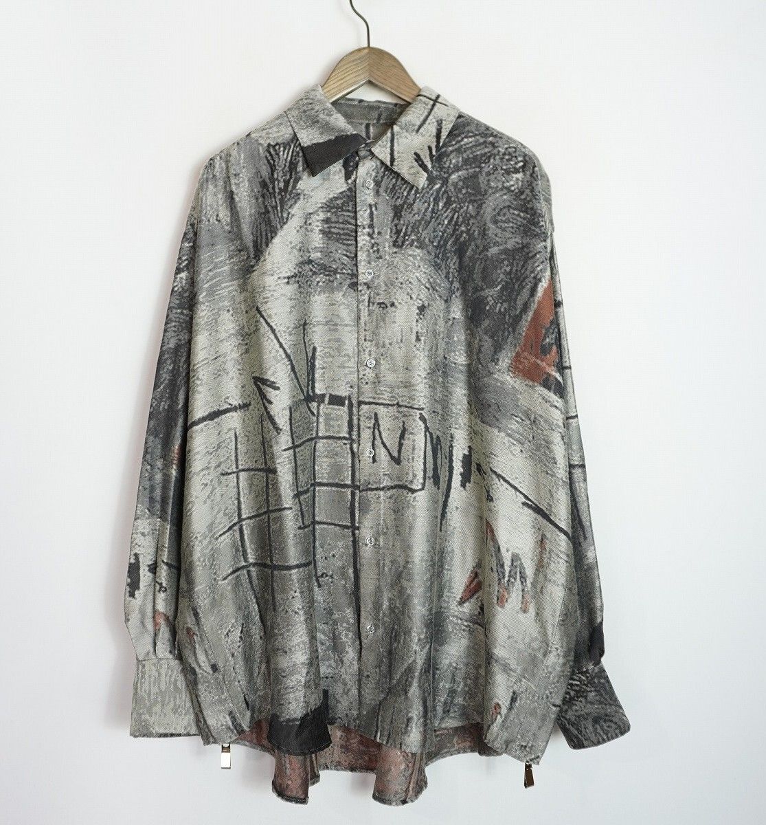 美品 Licht Bestreben リヒトベシュトレーベン LB21SS-SH01-JQ JAQUARD サイドジップ エクス パンド シャツ 長袖 サイズ2 3953Q♪