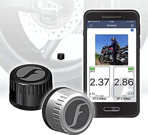 FOBO Bike 2 TPMS 空気圧センサー タイヤ空気圧監視システム 取付簡単 スマホでチェック バイク 防水 技適取得 日本語説明書付属 (ブラック)送料無料