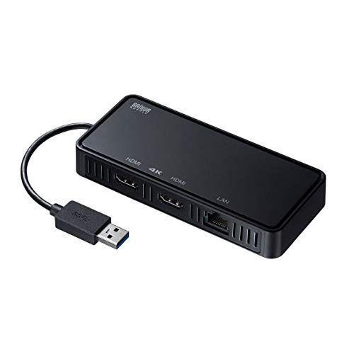 サンワサプライ USB3.1-HDMIディスプレイアダプタ(4K対応・ 2出力・LAN-ポート付き) USB-CVU3HD3送料無料
