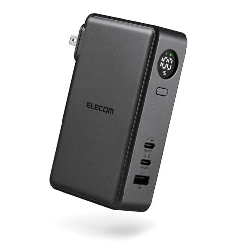 エレコム 67W 10000mAh コンセント一体型 大容量 PD対応 USB-C×2ポート USB-A 3ポート ミッドナイト EC-C47LMN送料無料
