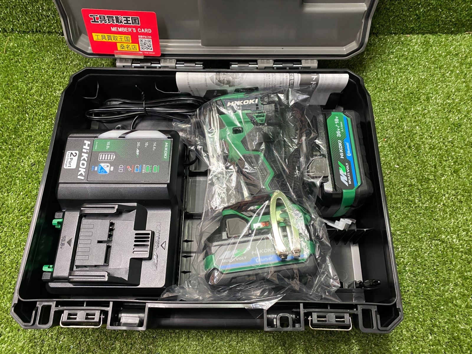 【未使用品】【0902】★HiKOKI(ハイコーキ) 36vコードレスインパクトドライバ アグレッシブグリーン(Bluetooth2.5Ahバッテリx2/充電器/ケース) WH36DD(2XHLSZ)　IT54I4W76EE7