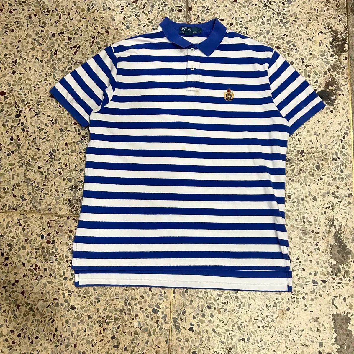 ポロ(POLO RalphLauren) ストライプ 刺繍 カラーTシャツ