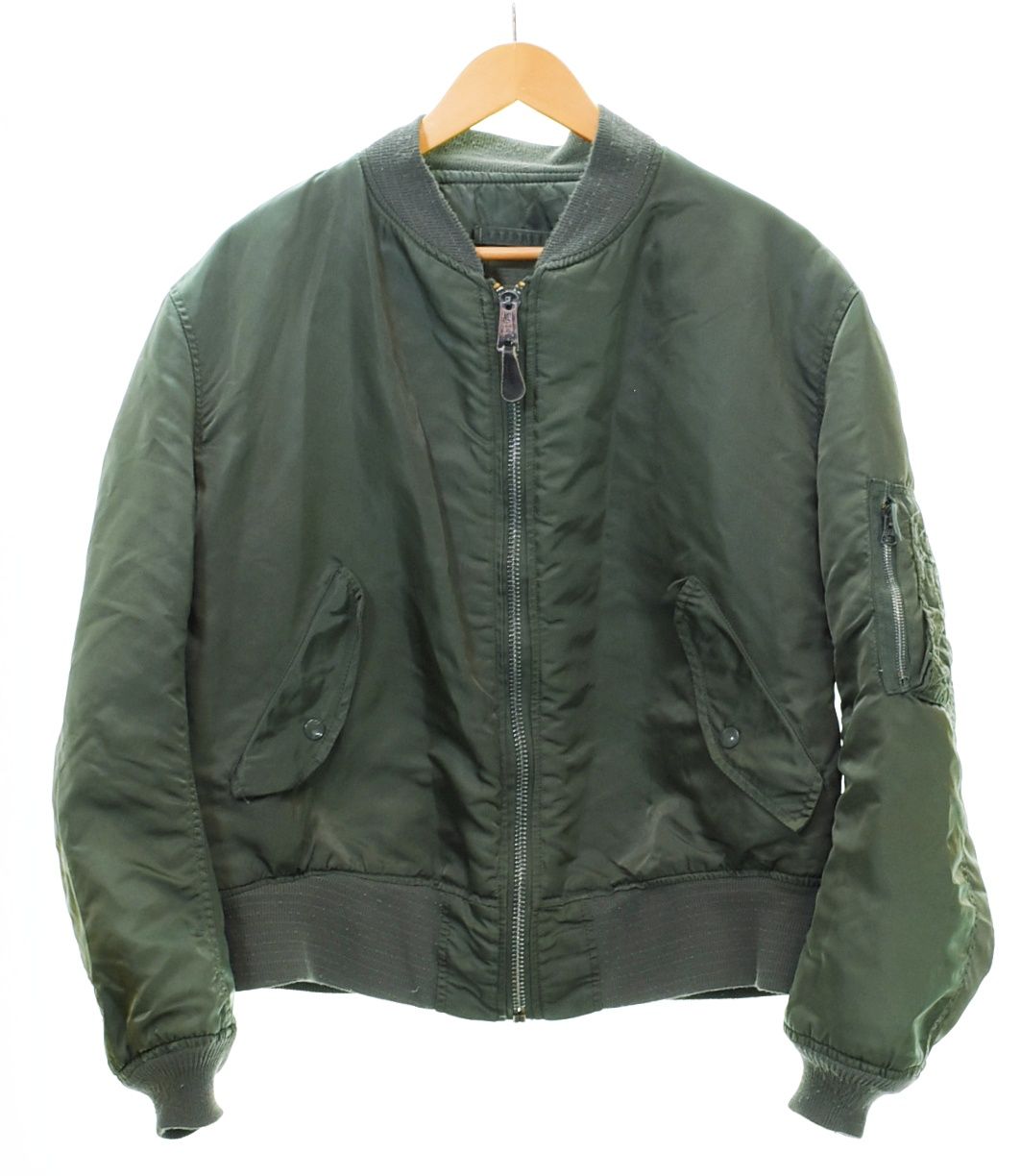 アルファインダストリーズ ALPHA INDUSTRIES MA-1 Flight Jacket フライト ジャケット USA製 ミリタリー ジャケット 0615-00-573-8335 ジャケット カーキ Lサイズ 103MT-4857