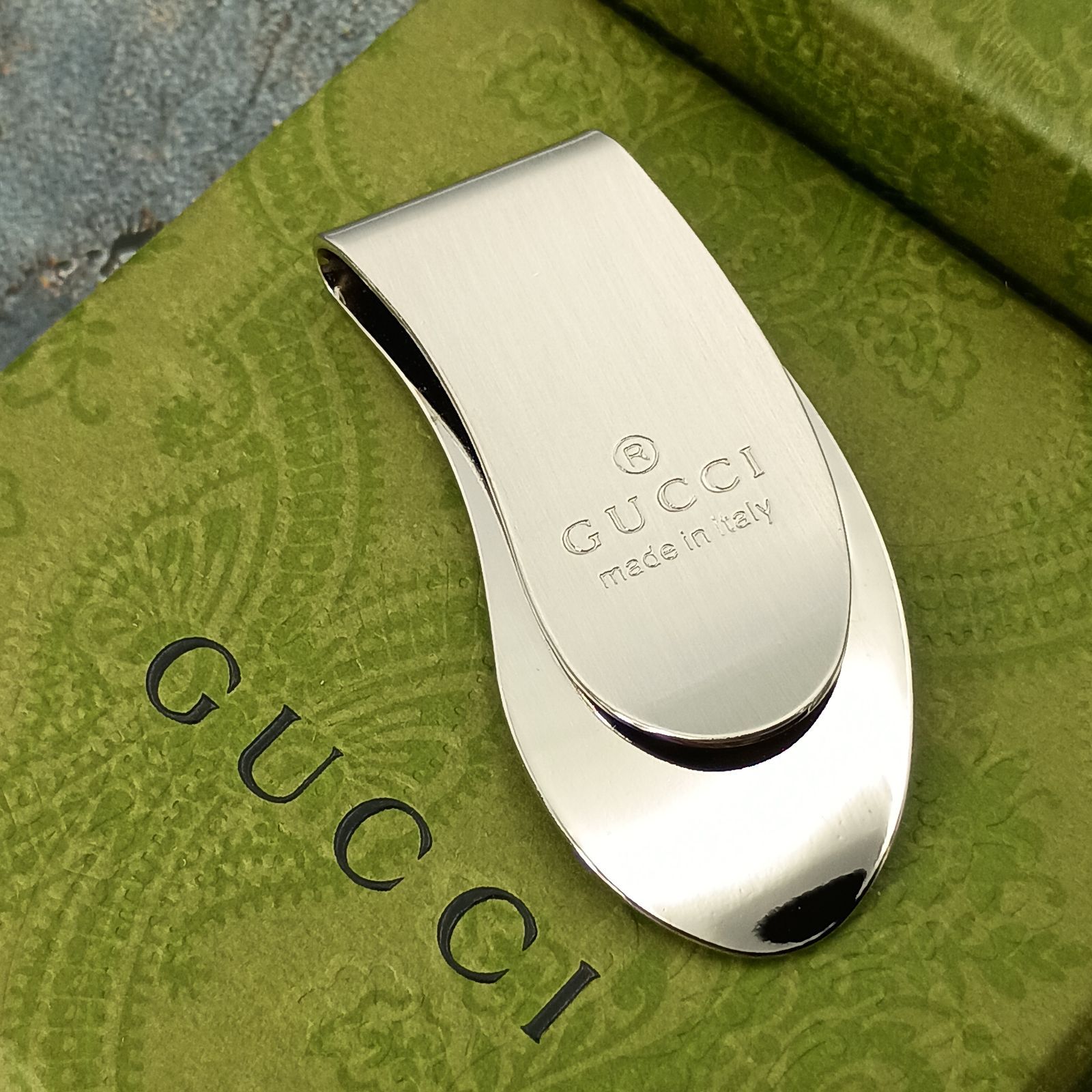 GUCCI　グッチ マネークリップ　メンズ　レディース　シルバー　ステンレス　イタリア製