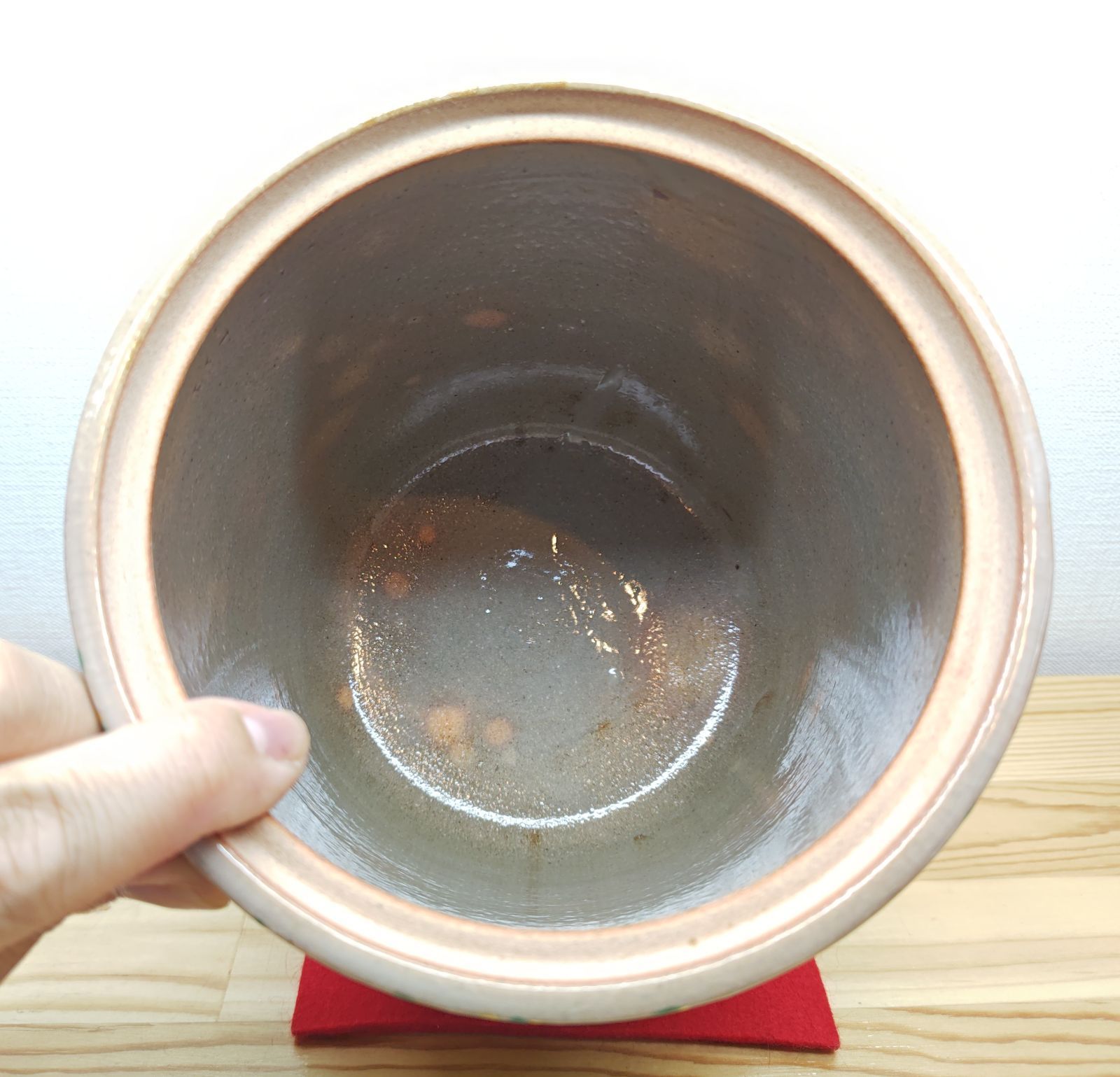 逢絢亭・中古品】茶道具 水指 京焼 乾山写 竹の絵 竜谷窯 宮川香雲 共