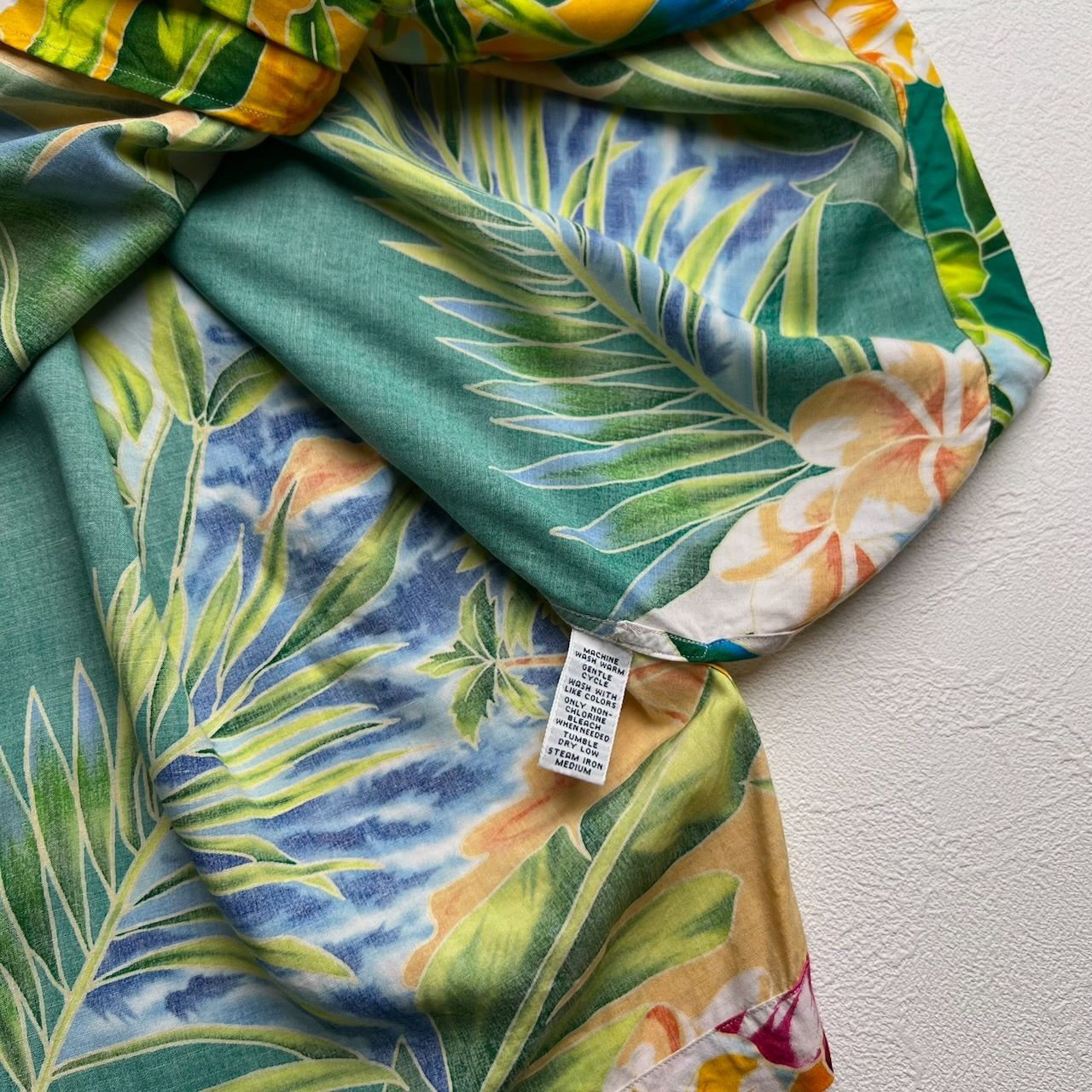 90s Ralph Lauren CALDWELL　アロハシャツ　花柄　総柄　開襟　半袖シャツ　ラルフローレン　グリーン　L 古着