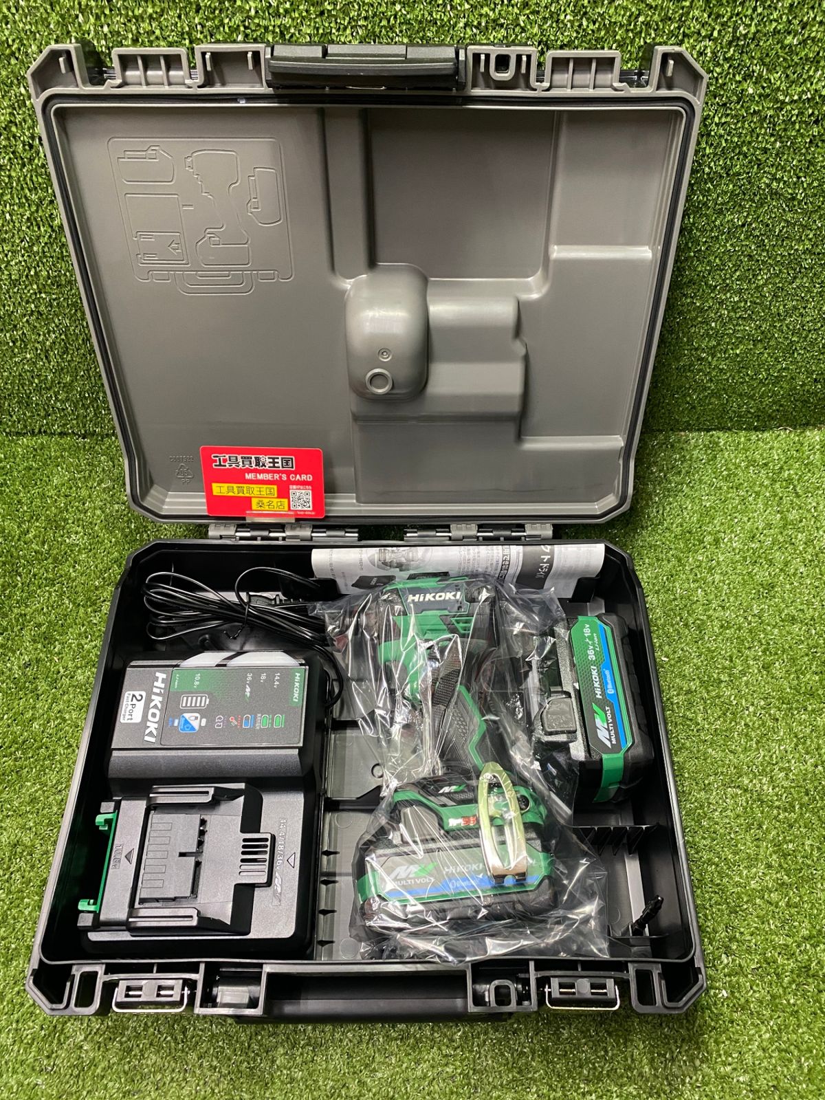【未使用品】【0902】★HiKOKI(ハイコーキ) 36vコードレスインパクトドライバ アグレッシブグリーン(Bluetooth2.5Ahバッテリx2/充電器/ケース) WH36DD(2XHLSZ)　IT10ZW440707