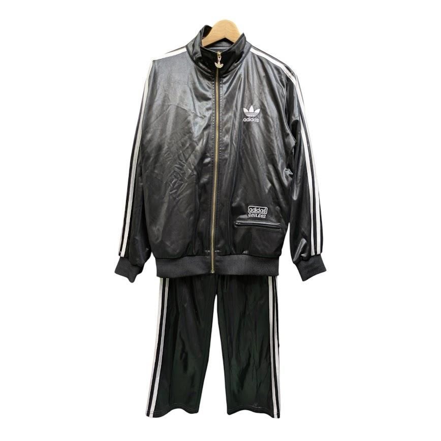 90s〜00s adidas アディダス 万国旗タグ セットアップ トラックジャケット トラックパンツ ブラック系 ポリエステル サイズM 662213