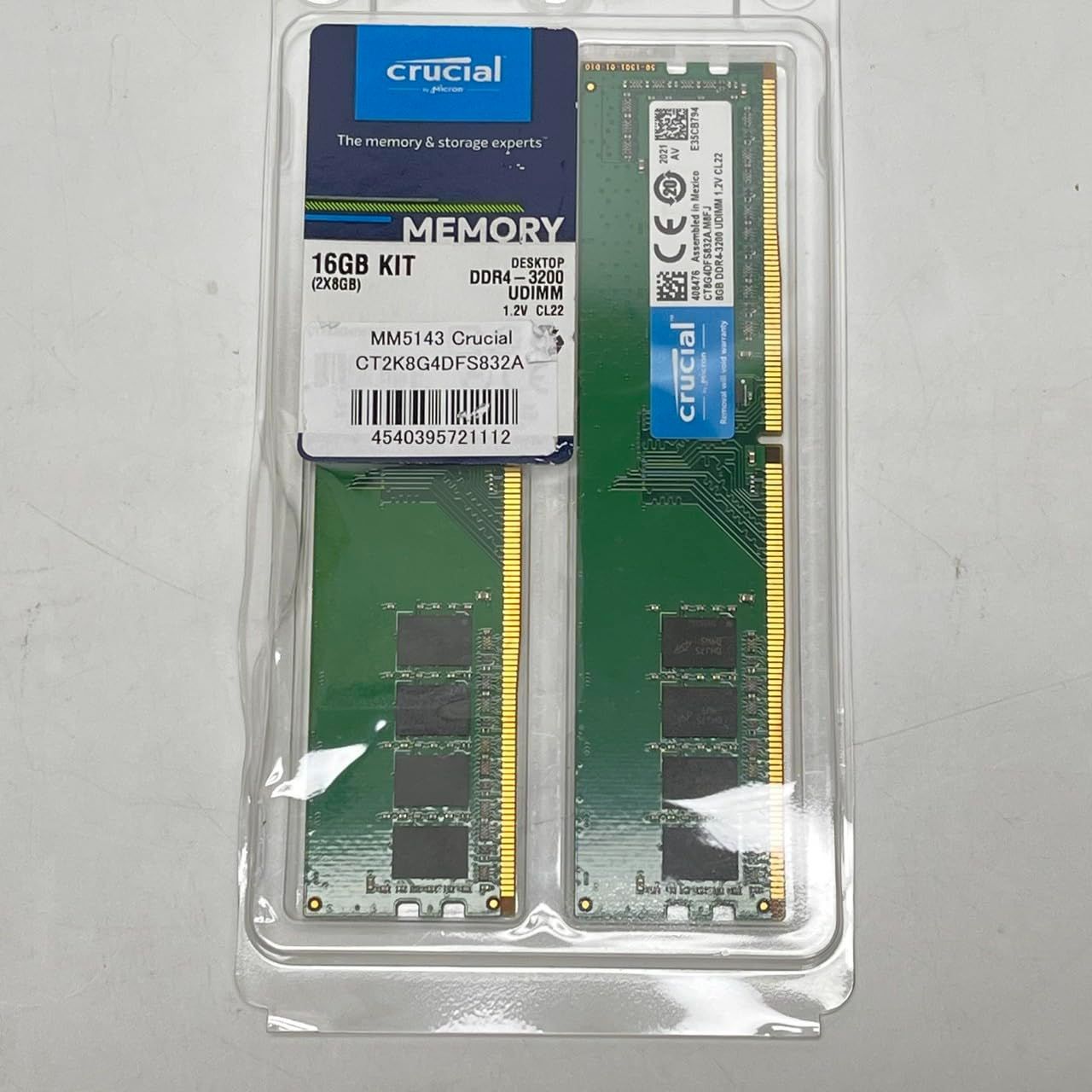 Crucial デスクトップ用増設メモリ 16GB(8GBx2枚) DDR4 3200MT/s(PC4-25600) CL22 UDIMM 288pin CT2K8G4DFS832A　No3155