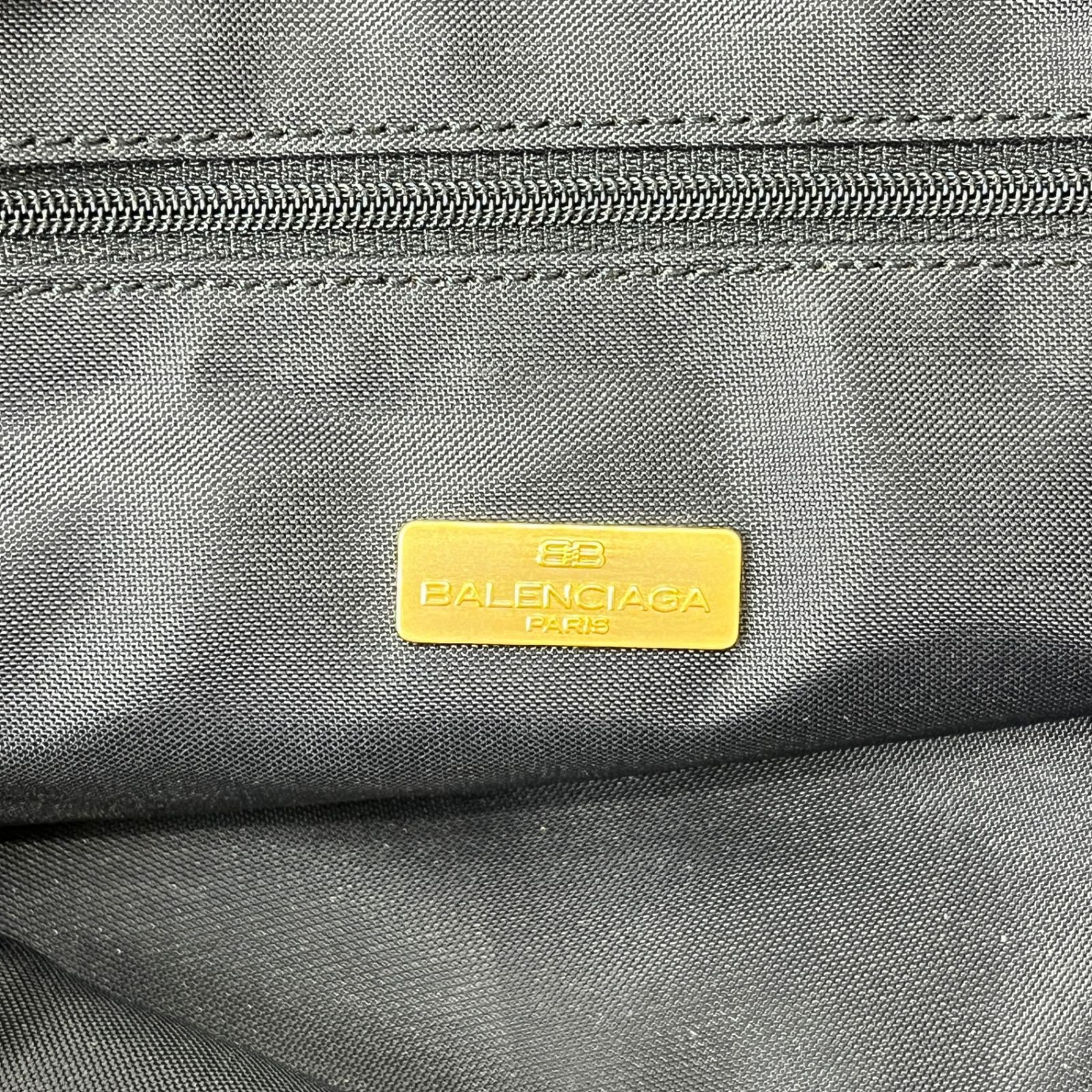 BALENCIAGA バレンシアガ 2Way ボストンバッグ ブラック 型押し BBロゴ