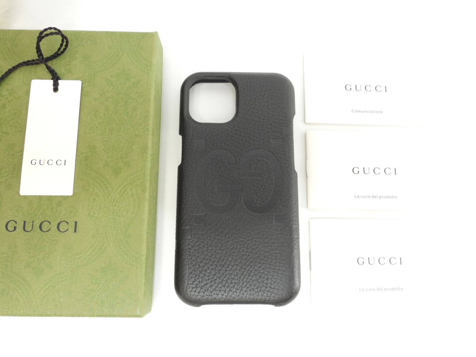 グッチ iPhone15ケース ジャンボGG 黒 レザー 新品 - メルカリ