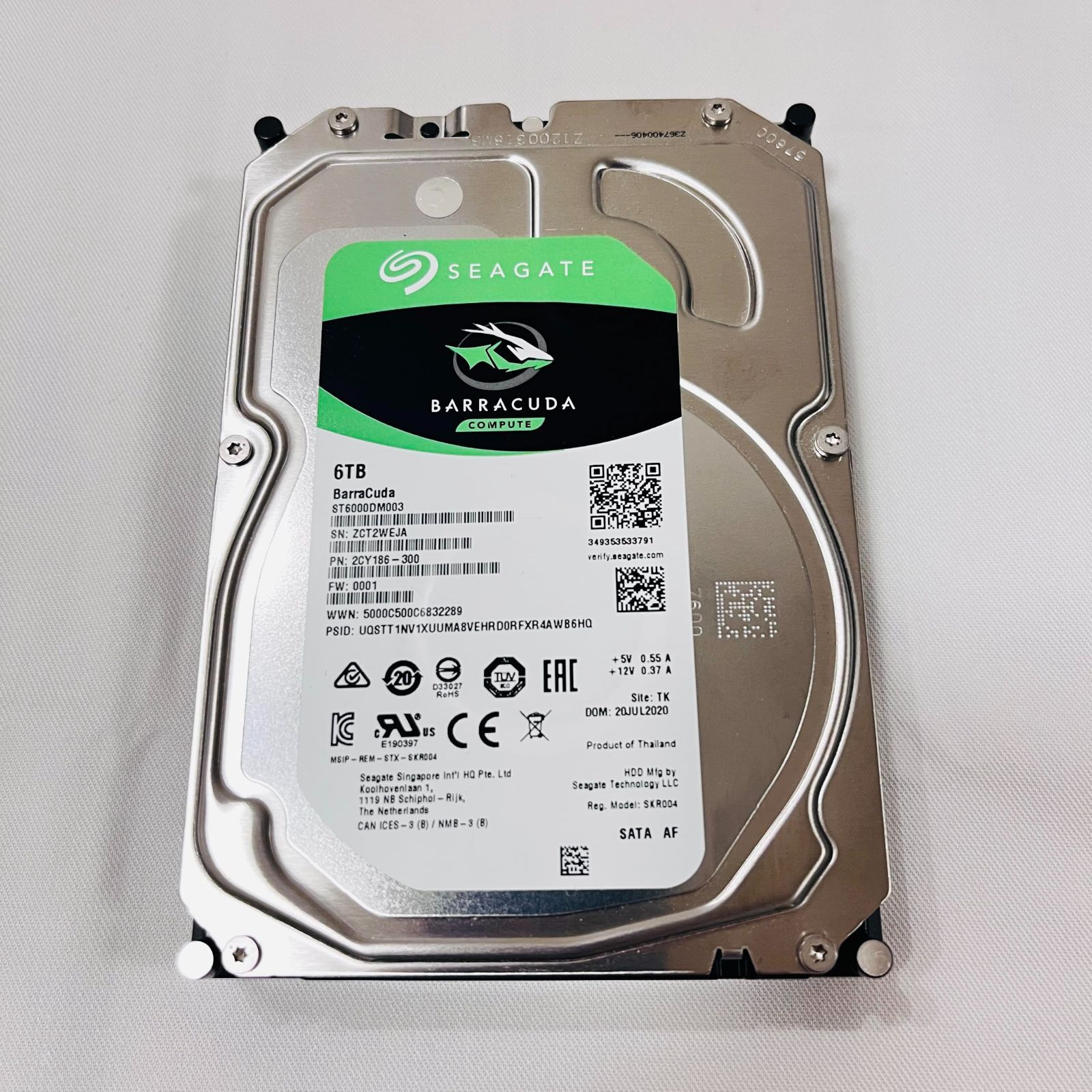 Seagate 3.5インチ 内蔵 HDD ハードディスク6TB ST6000DM003/EC　No3160