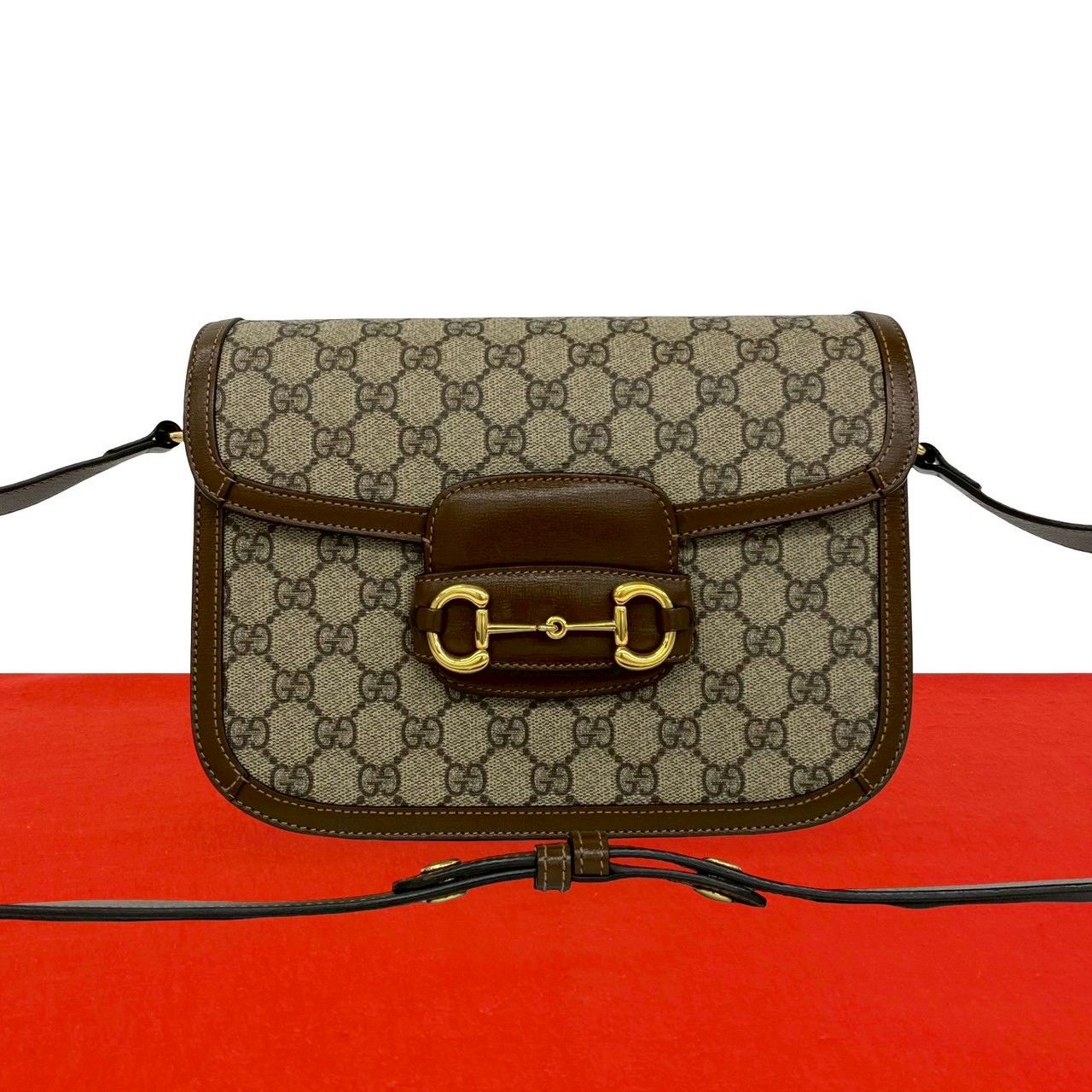 ほぼ未使用 GUCCI グッチ ホースビット 1955 GGスプリーム レザー 