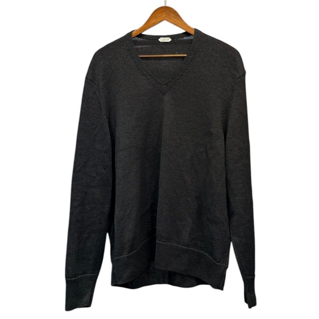 PURLAM プラム 26SS WASHI Middle-gauge TENJIKU V-neck L/S Pullover Vネックニット PU126-MPO04 3 ブラック 15519