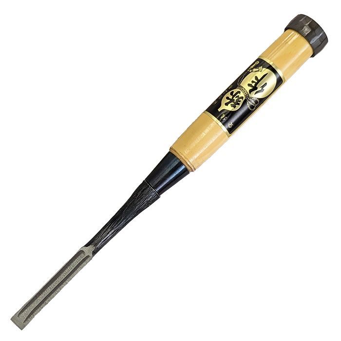 ■播州三木 弥作 木肌埋木追入鑿 グミ柄 二枚裏 (9mm) フジカワ のみ ノミ 大工道具 職人用 本職用 （90日以内に発送します）