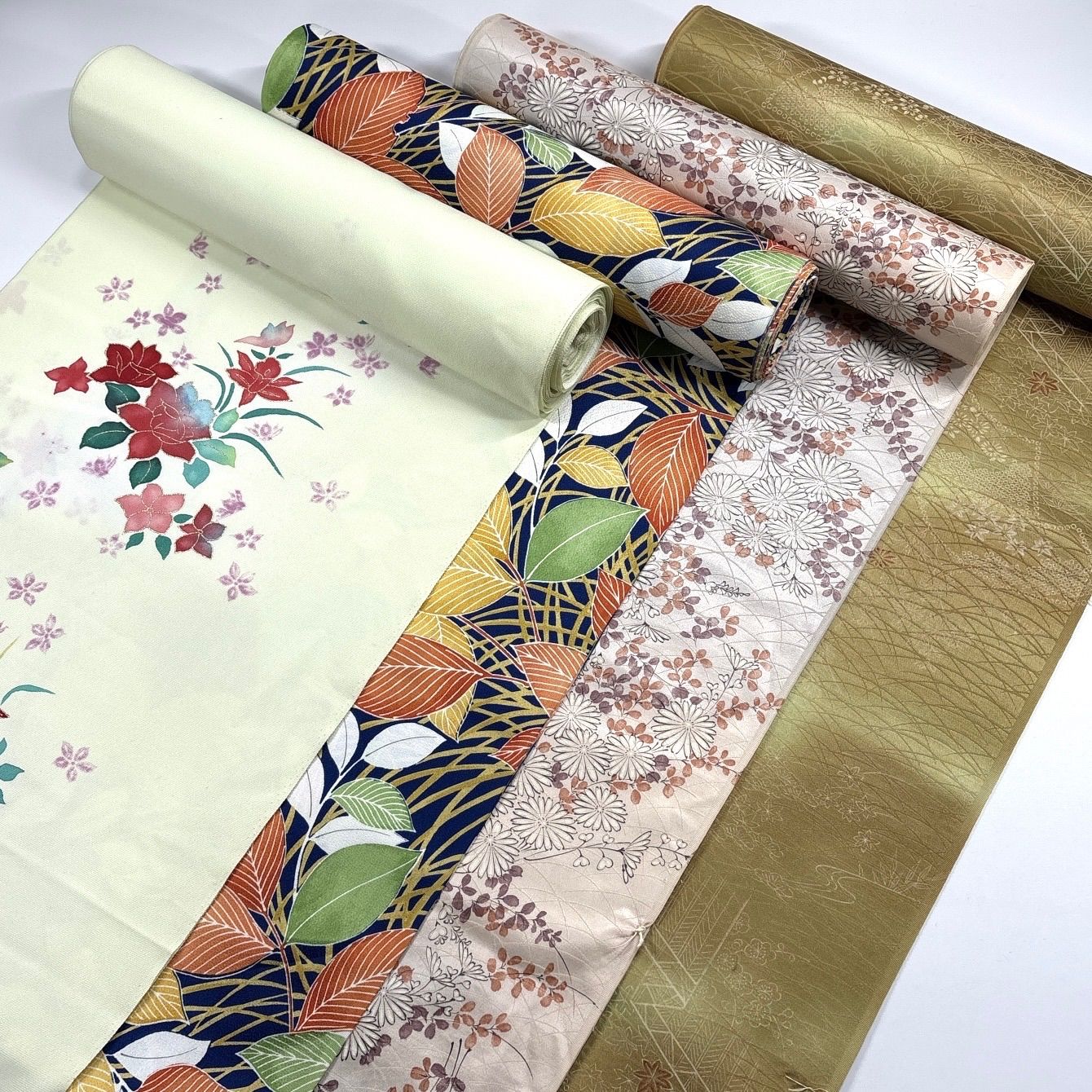 着尺 反物 4本 ポリエステル まとめ売り【6393】同梱購入歓迎 リメイク 