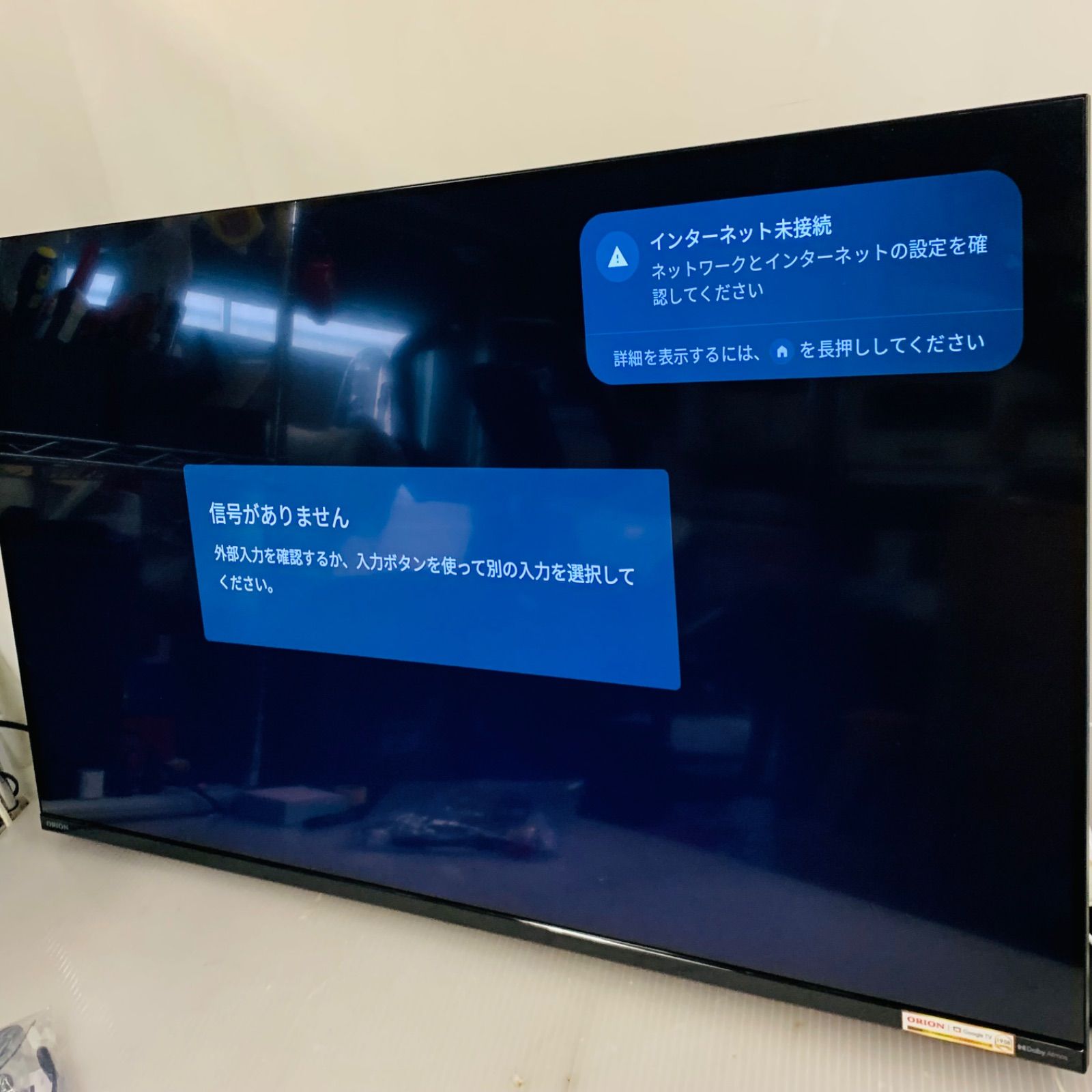 6h47.ORION 43V型 チューナーレステレビ GL431U 2024年製 4K GoogleTV