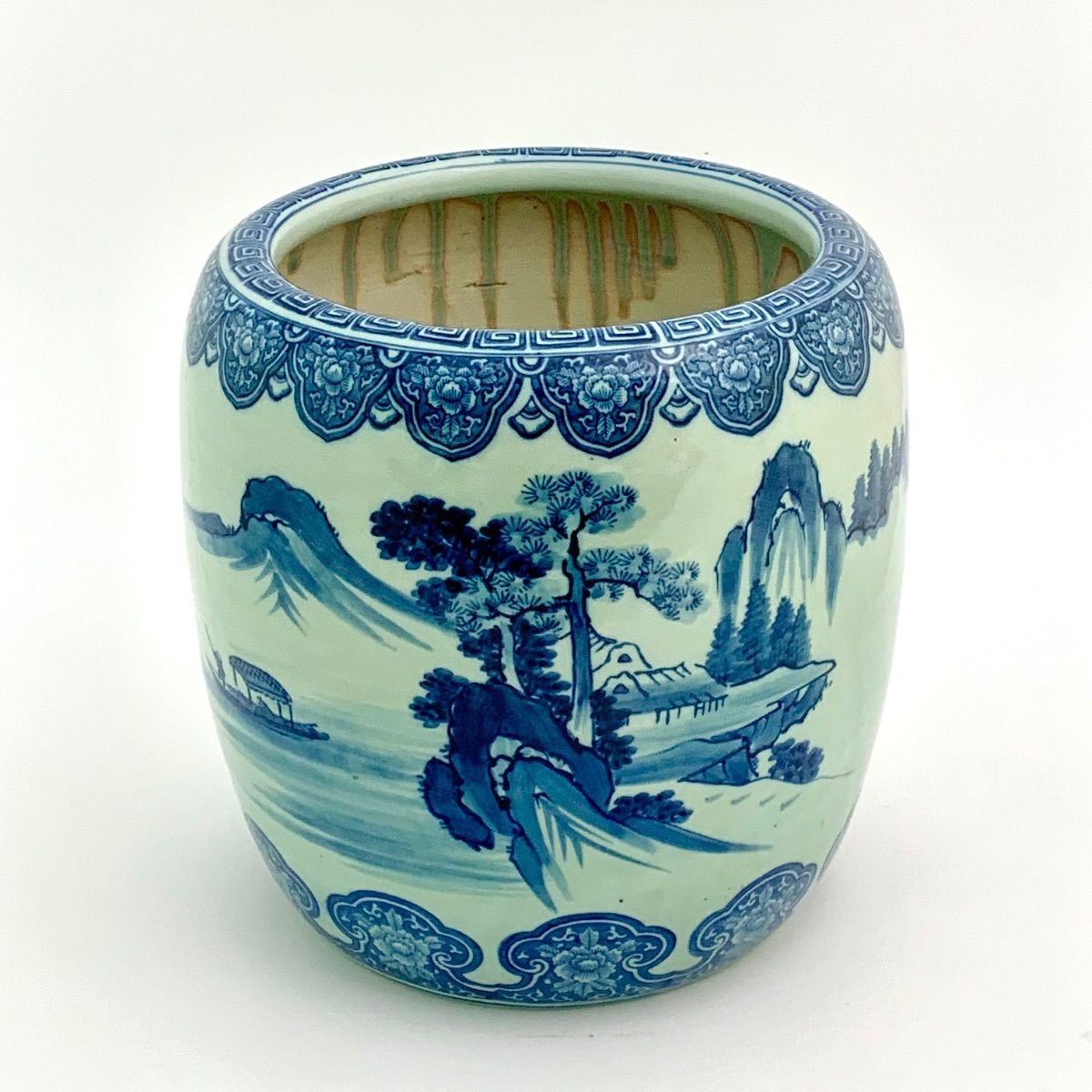 フォロー割対象商品】山水画染付火鉢 睡蓮鉢 鉢カバー 陶製 - メルカリ