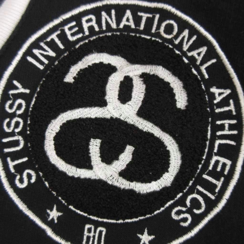 ステューシー STUSSY クラウンロゴ スウェット スタジャン ジャケット