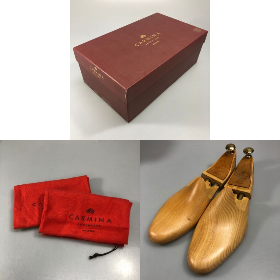 ​【美品】CARMINA パンチドキャップトゥ 7.5 カルミナ 80391 パンチドキャップトゥ カーフ バーガンディ UK7