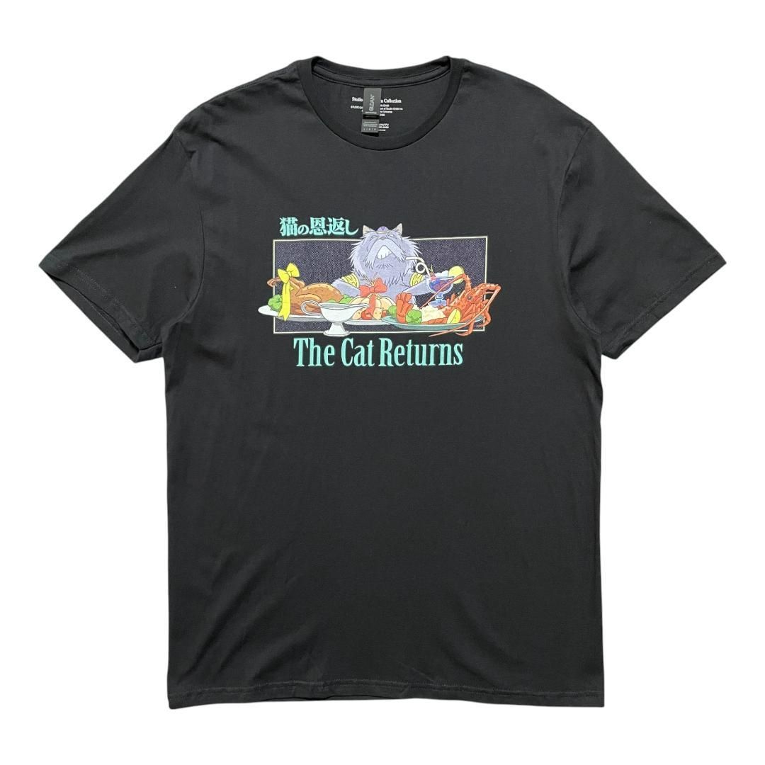 海外版 公式 オフィシャル スタジオジブリ 映画 The Cat Returns 猫の恩返し 猫王 Tシャツ メンズL アニメ 宮崎駿 BA4152