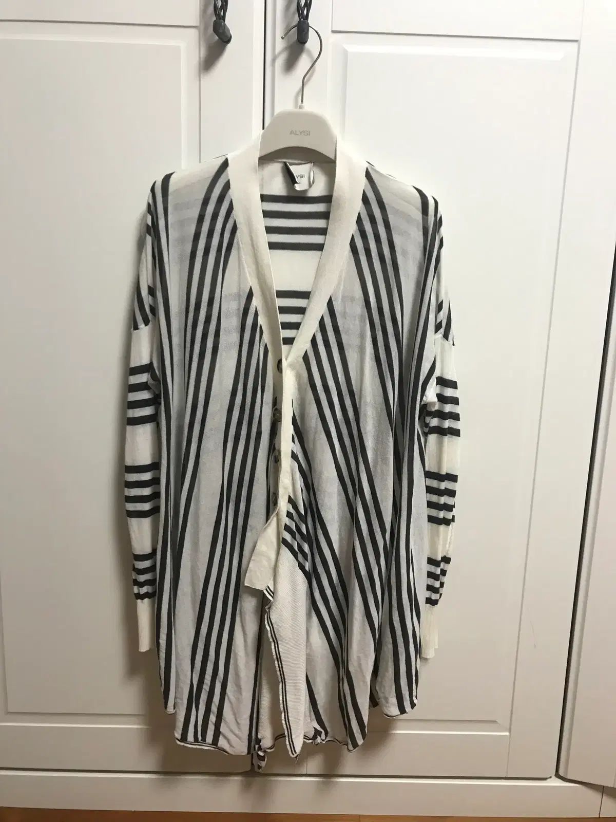 ALYSI ストライプ カーディガン