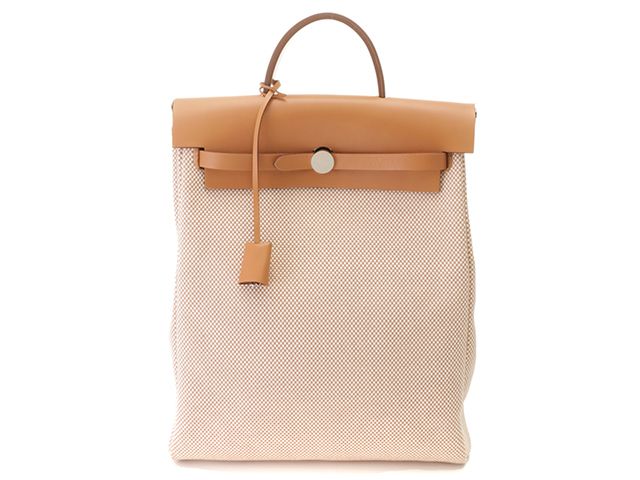 HERMES エルメス エールバッグジップアドMM ナチュラル/ブラウン HERMES エルメス エールバッグジップアドMM ナチュラル/ブラウン