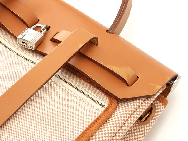 HERMES エールアド HERMES エルメス エールバッグジップアドMM ナチュラル/ブラウン